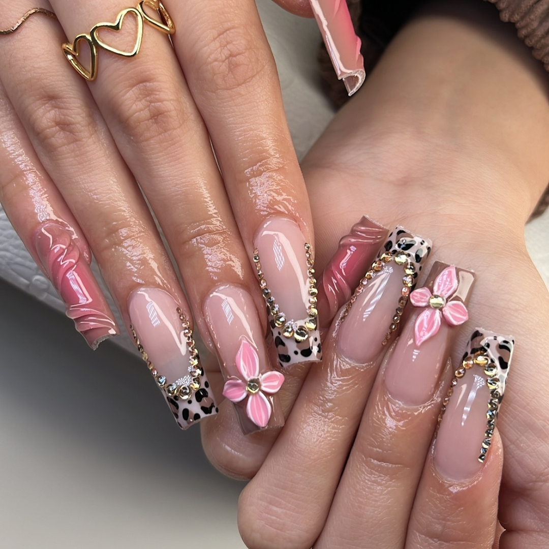 Charm Bloom press-on nails - image 11 of 15, floral almond