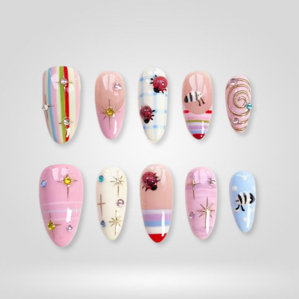Playful Vibes | Cat-Eye Velvet Almond Press-Ons press-on nail set
