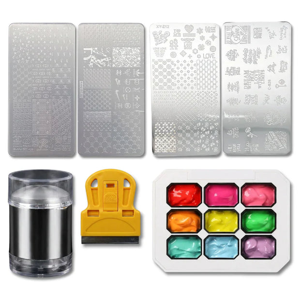 Nail Stamping Kit | Soft Neutral Almond Press-Ons