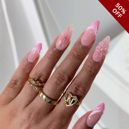 Gentle Blooms press-on nails - image 9 of 13, cat-eye velvet almond
