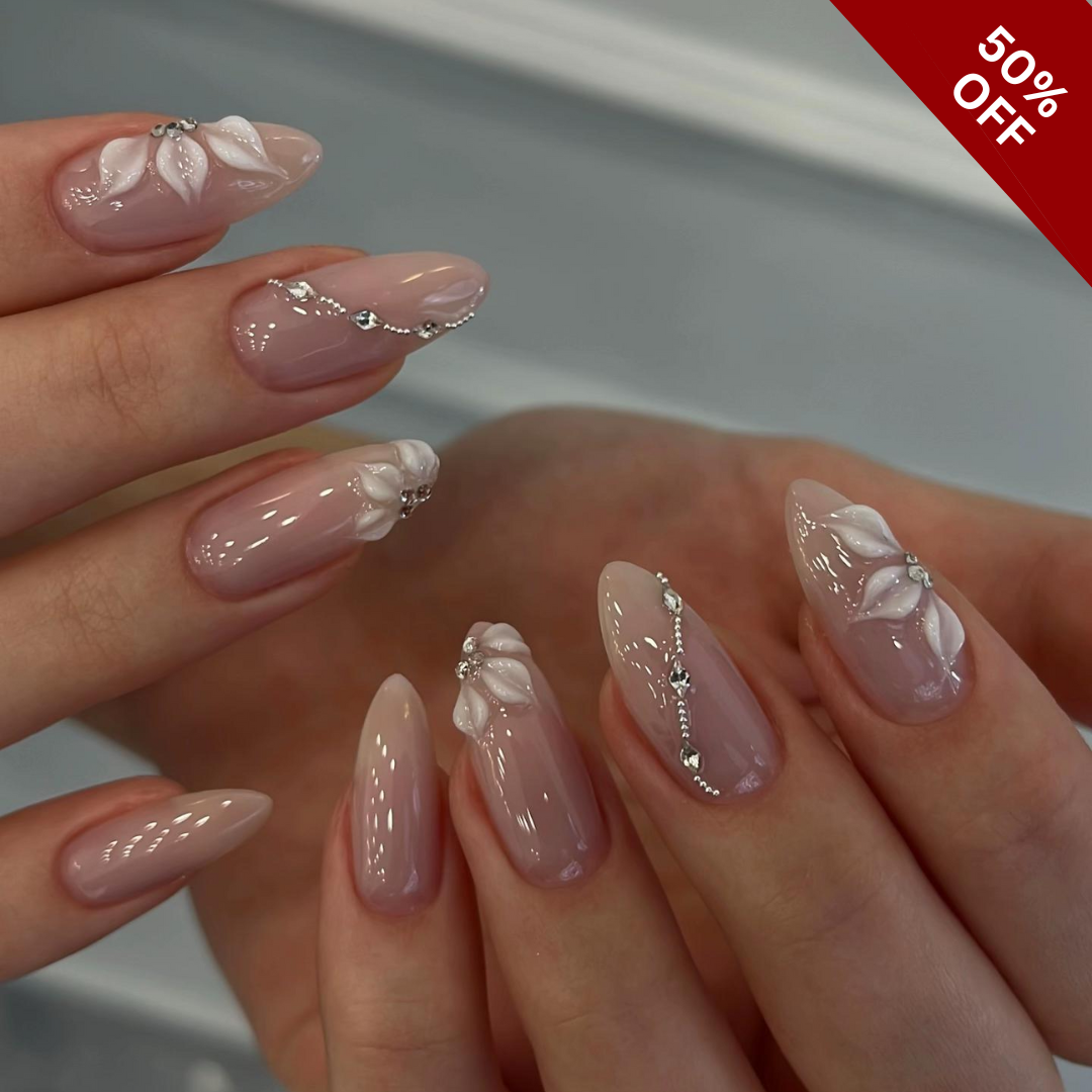 Soft Petals press-on nails - image 9 of 15, cat-eye velvet almond