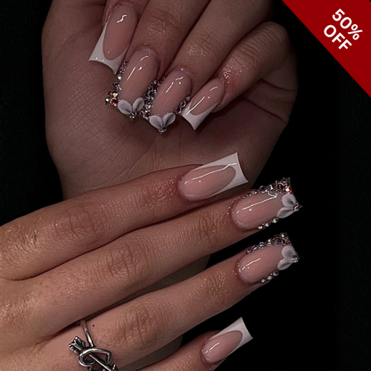 Whispered Petals press-on nails - image 9 of 15, cat-eye velvet almond