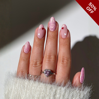 Tender Florals press-on nails - image 9 of 13, cat-eye velvet almond