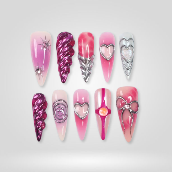 Galactic Inferno | 3D Sculptural Almond Press-Ons press-on nail set