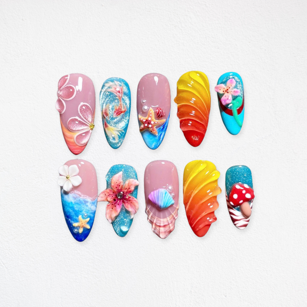 Floral Whisper press-on nails - image 5 of 15, floral almond