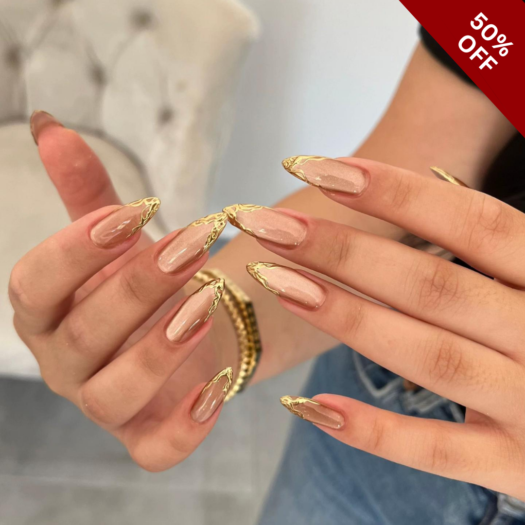 Floral Haze press-on nails close-up texture detail - cat-eye velvet finish, US shipping
