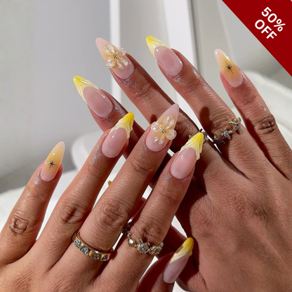 Gentle Blooms press-on nails - image 10 of 13, cat-eye velvet almond