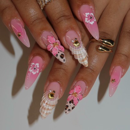 Tropical Muse press-on nails - image 11 of 15, cat-eye velvet almond