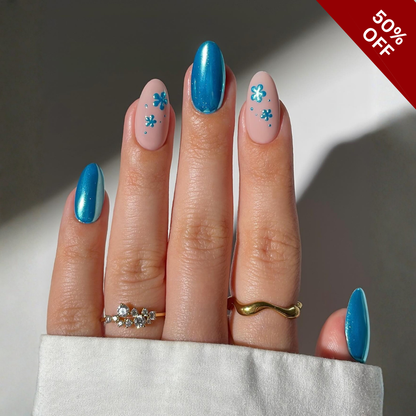 Tender Florals press-on nails - image 10 of 13, cat-eye velvet almond