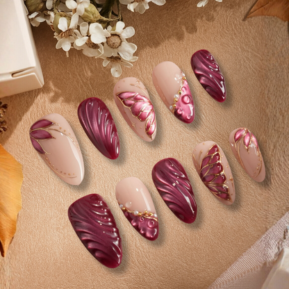 Fallen Grace press-on nails close-up texture detail - sparkle finish, US shipping