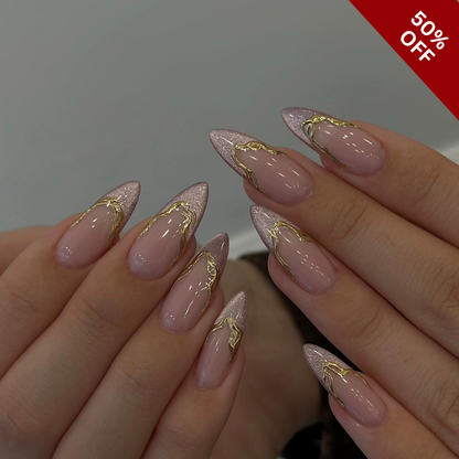 Soft Petals press-on nails - image 11 of 15, cat-eye velvet almond