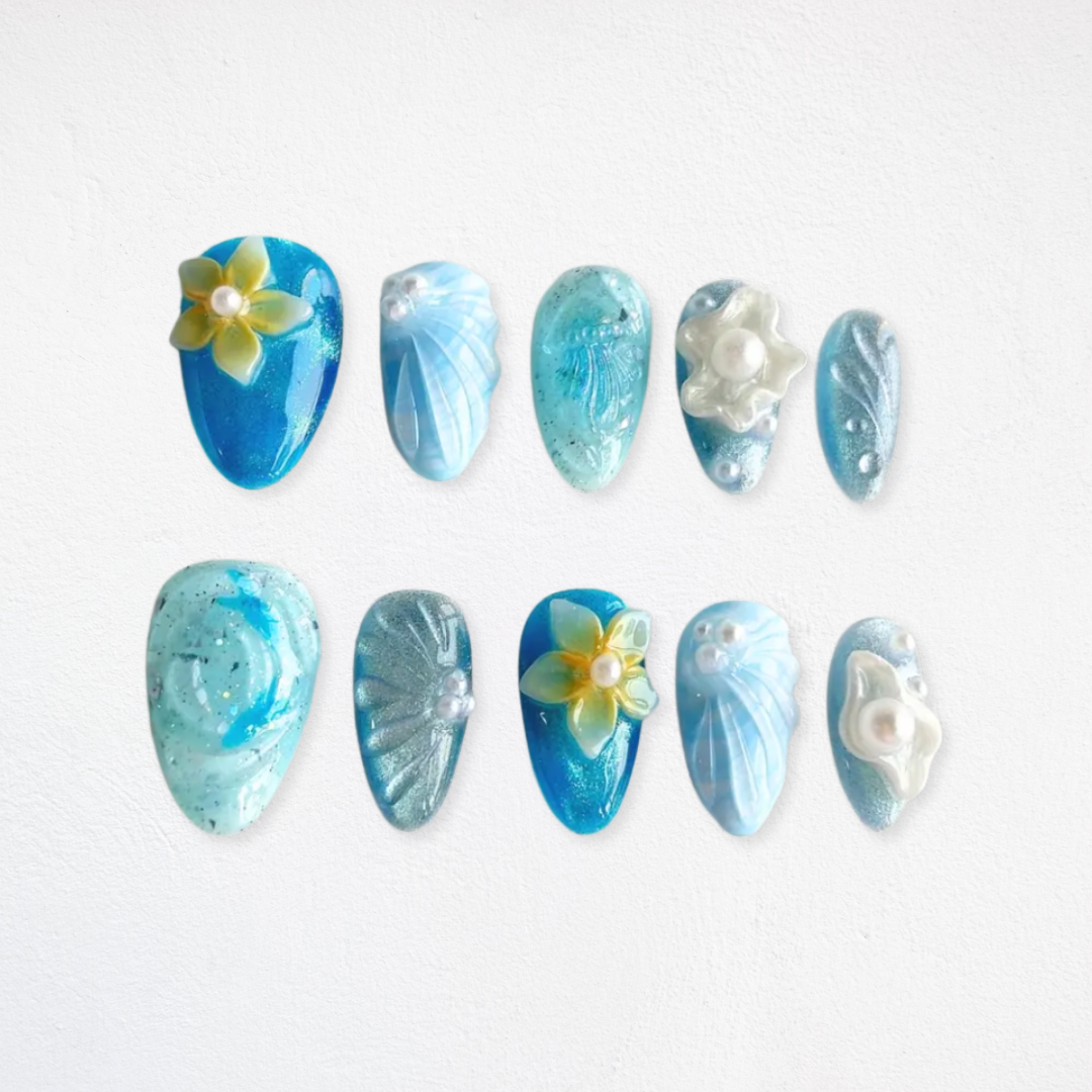 Floral Whisper press-on nails - image 10 of 15, floral almond