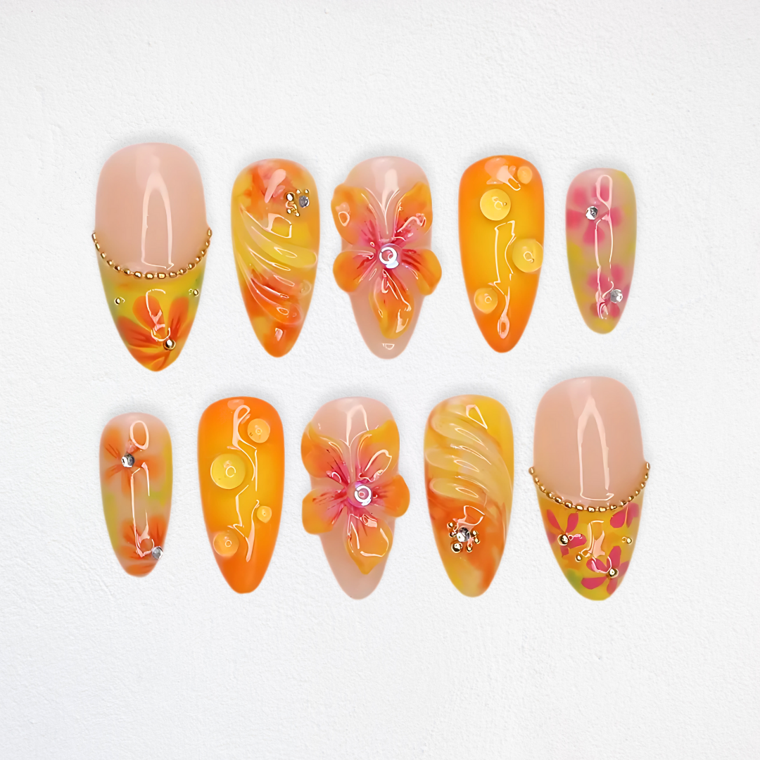 Floral Whisper press-on nails - image 8 of 15, floral almond