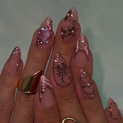 Ethereal Bloom press-on nails - image 6 of 11, cat-eye velvet almond