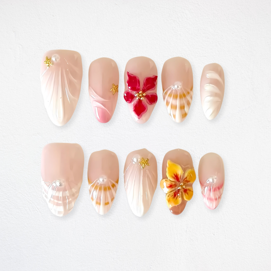 Floral Whisper press-on nails - image 11 of 15, floral almond