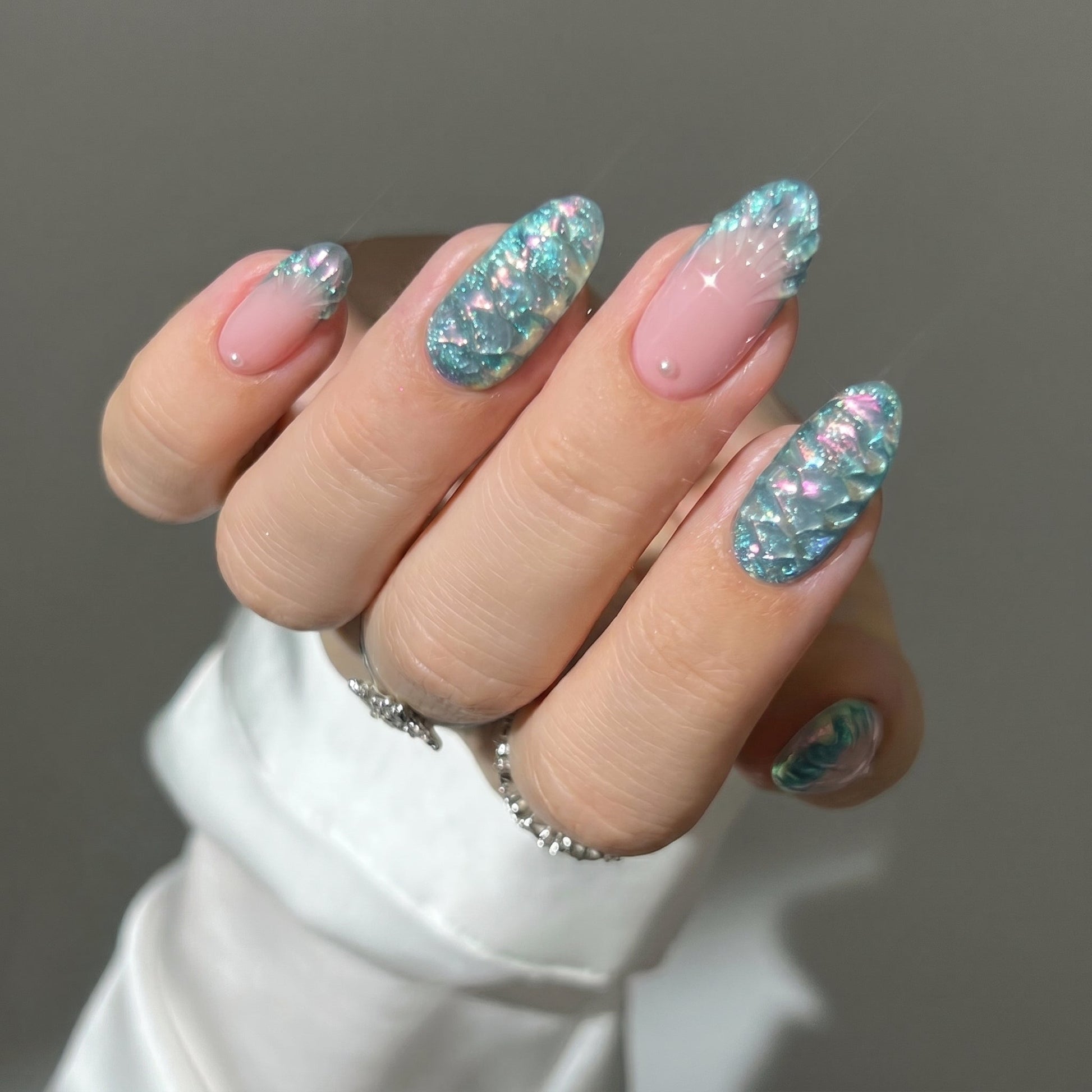Summer Muse press-on nails - image 5 of 15, cat-eye velvet almond