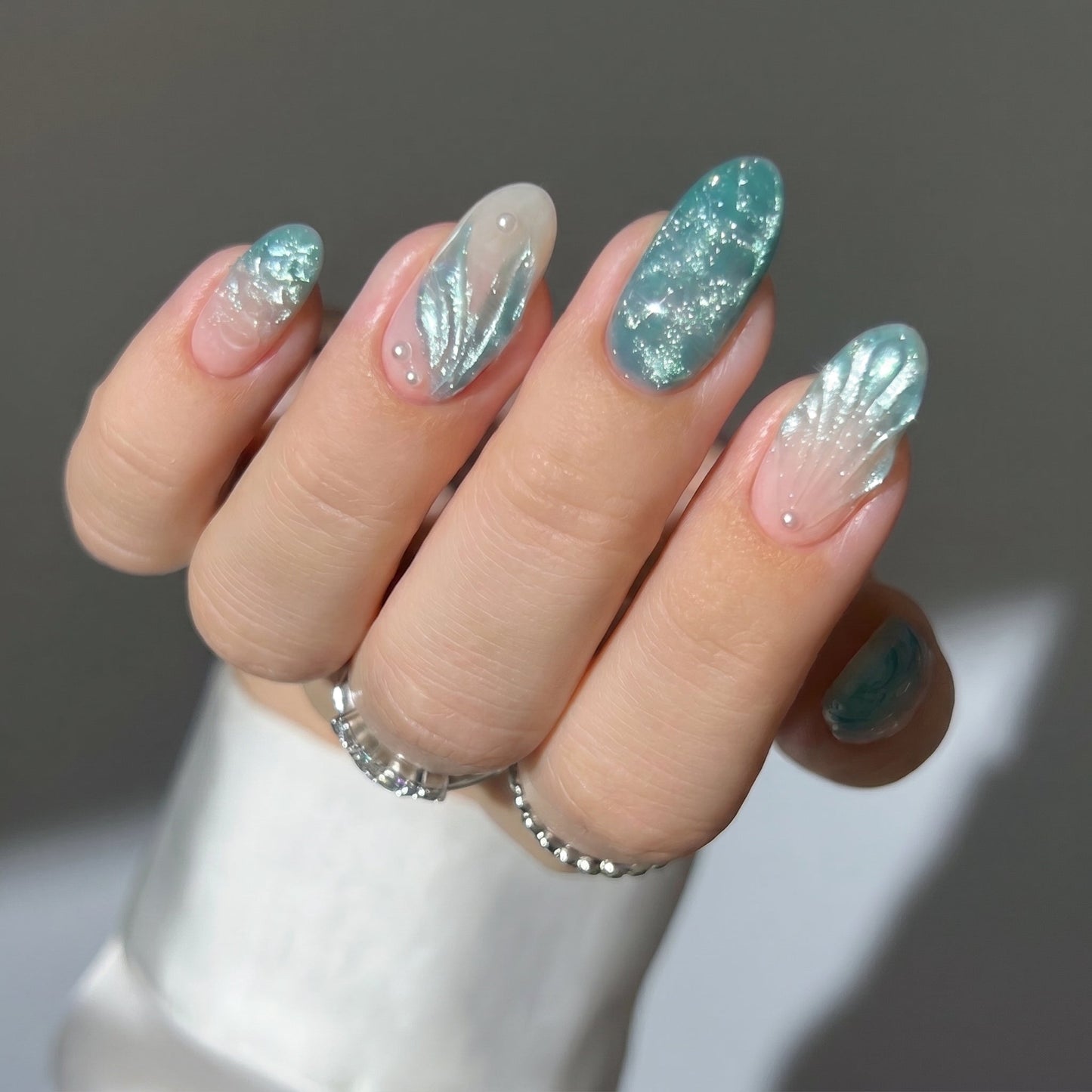 Summer Muse press-on nails - image 7 of 15, cat-eye velvet almond