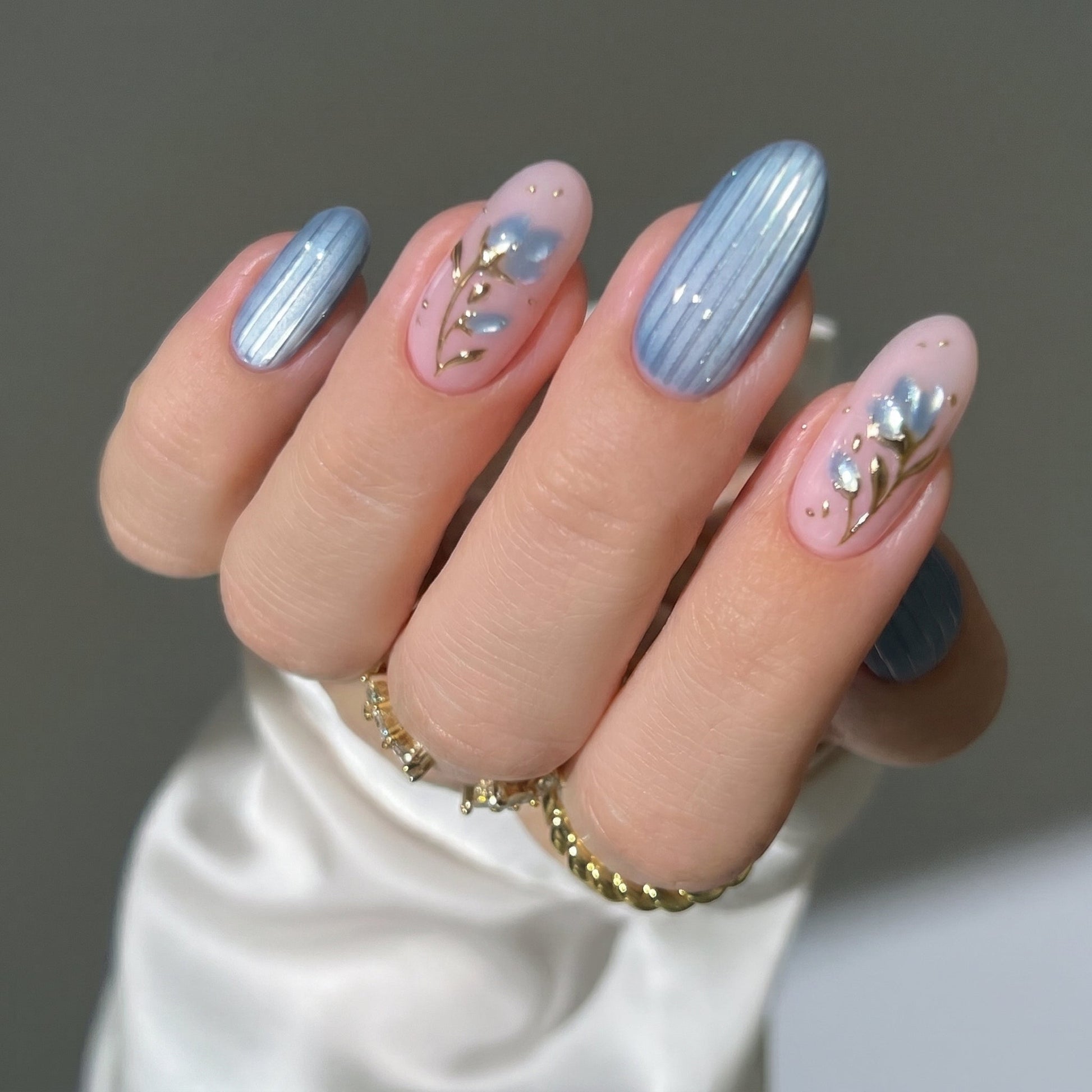 Summer Muse press-on nails - image 8 of 15, cat-eye velvet almond