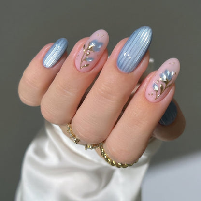Summer Muse press-on nails - image 8 of 15, cat-eye velvet almond