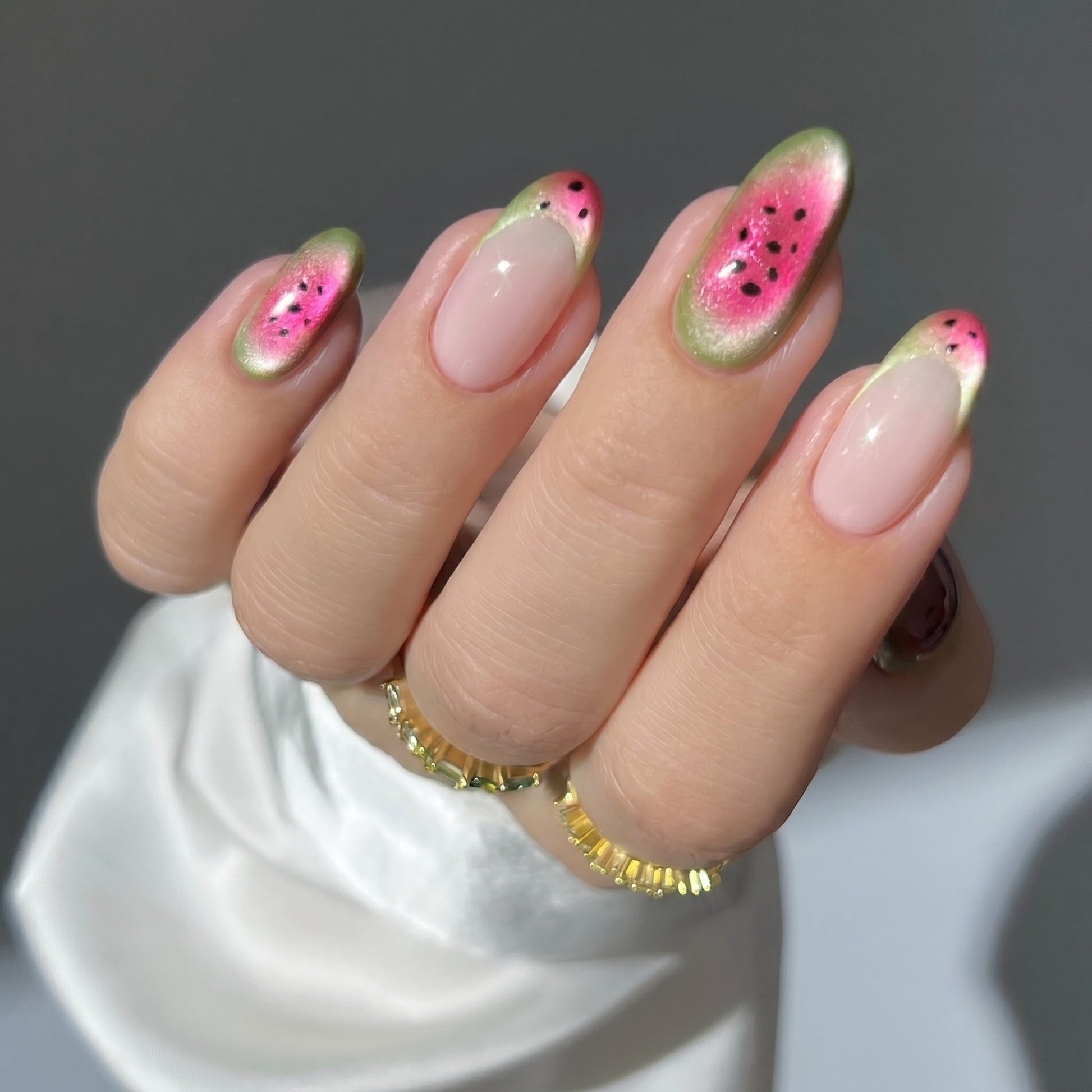 Summer Muse press-on nails - image 11 of 15, cat-eye velvet almond