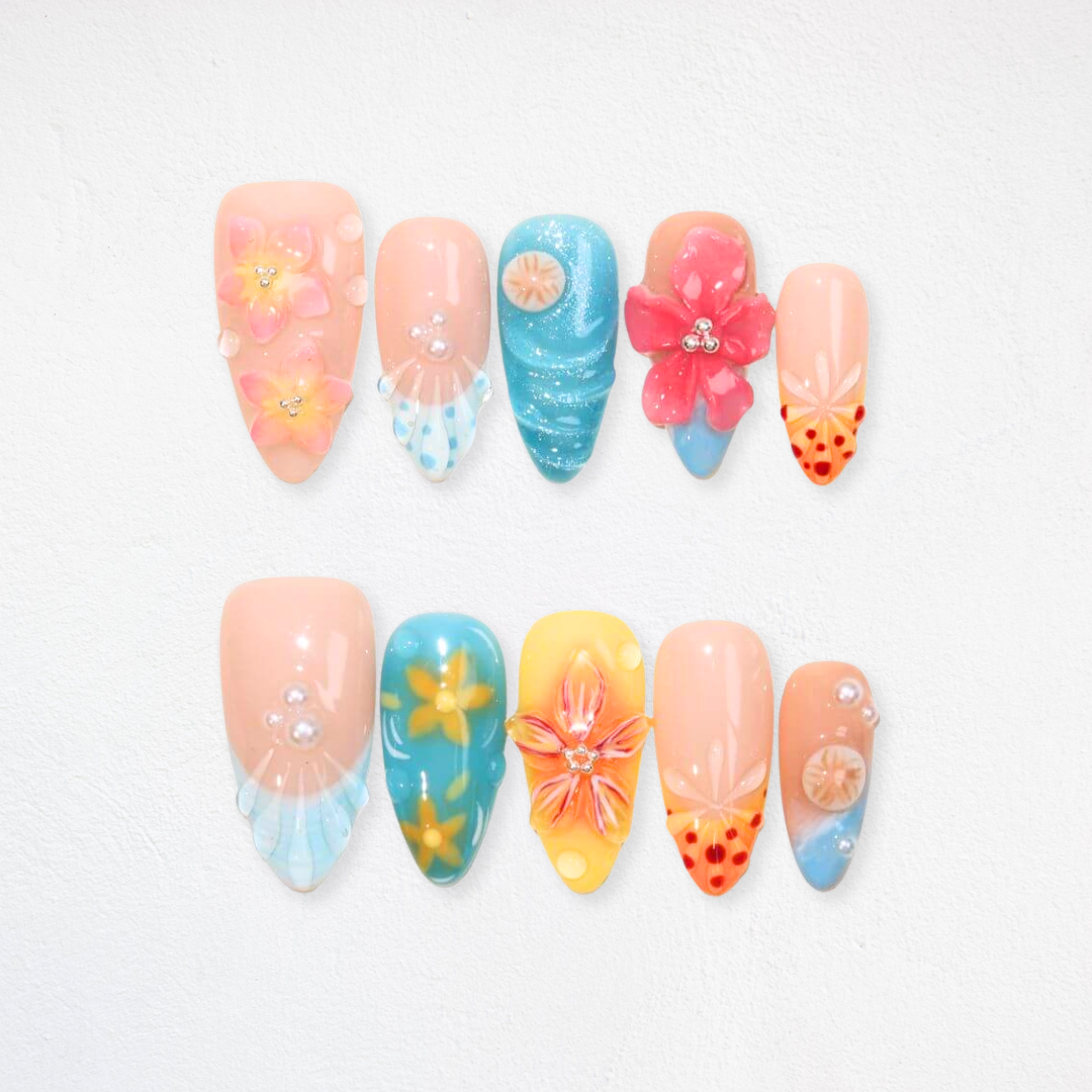 Floral Whisper press-on nails - image 6 of 15, floral almond