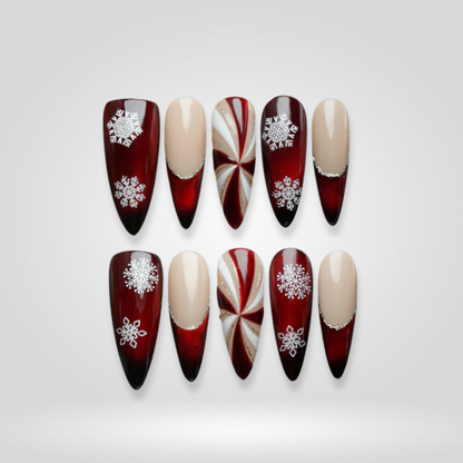 Frosted Luxe press-on nail set - XS to L sizing, ombre gradient design