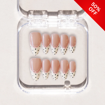 Soft Romance press-on nails - image 9 of 14, polka dot almond