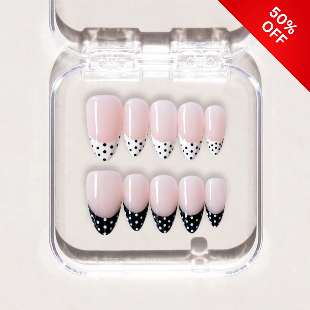 Soft Romance press-on nails - image 11 of 14, polka dot almond