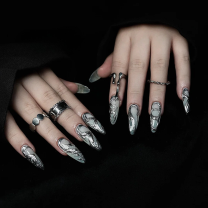Funky Chrome press-on nails - image 5 of 15, pearl-shift square