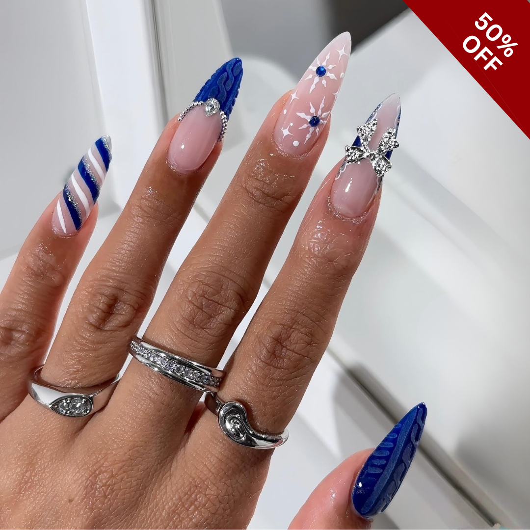 Festive Cheer press-on nails - image 7 of 16, ombre gradient almond