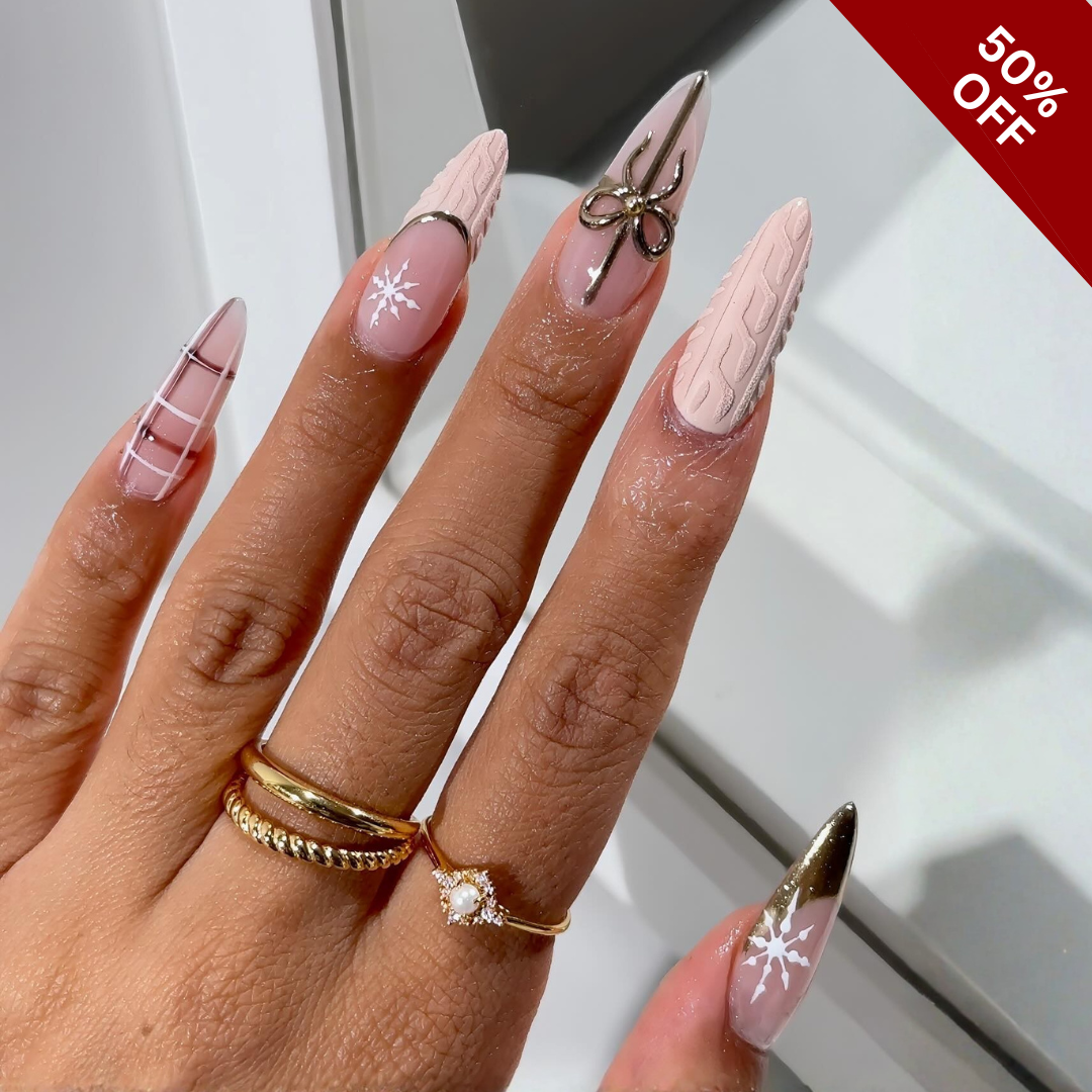 Festive Cheer press-on nails - image 8 of 16, ombre gradient almond