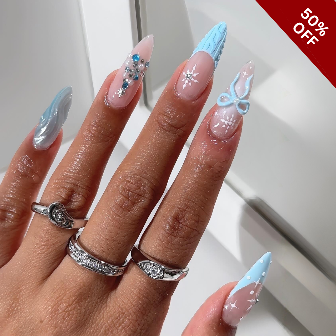 Festive Cheer press-on nails - image 9 of 16, ombre gradient almond