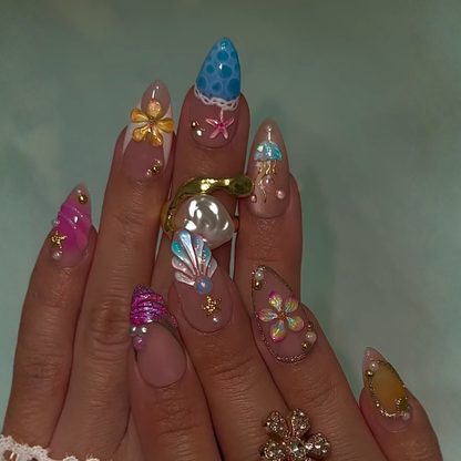 Ethereal Bloom press-on nails - image 8 of 11, cat-eye velvet almond