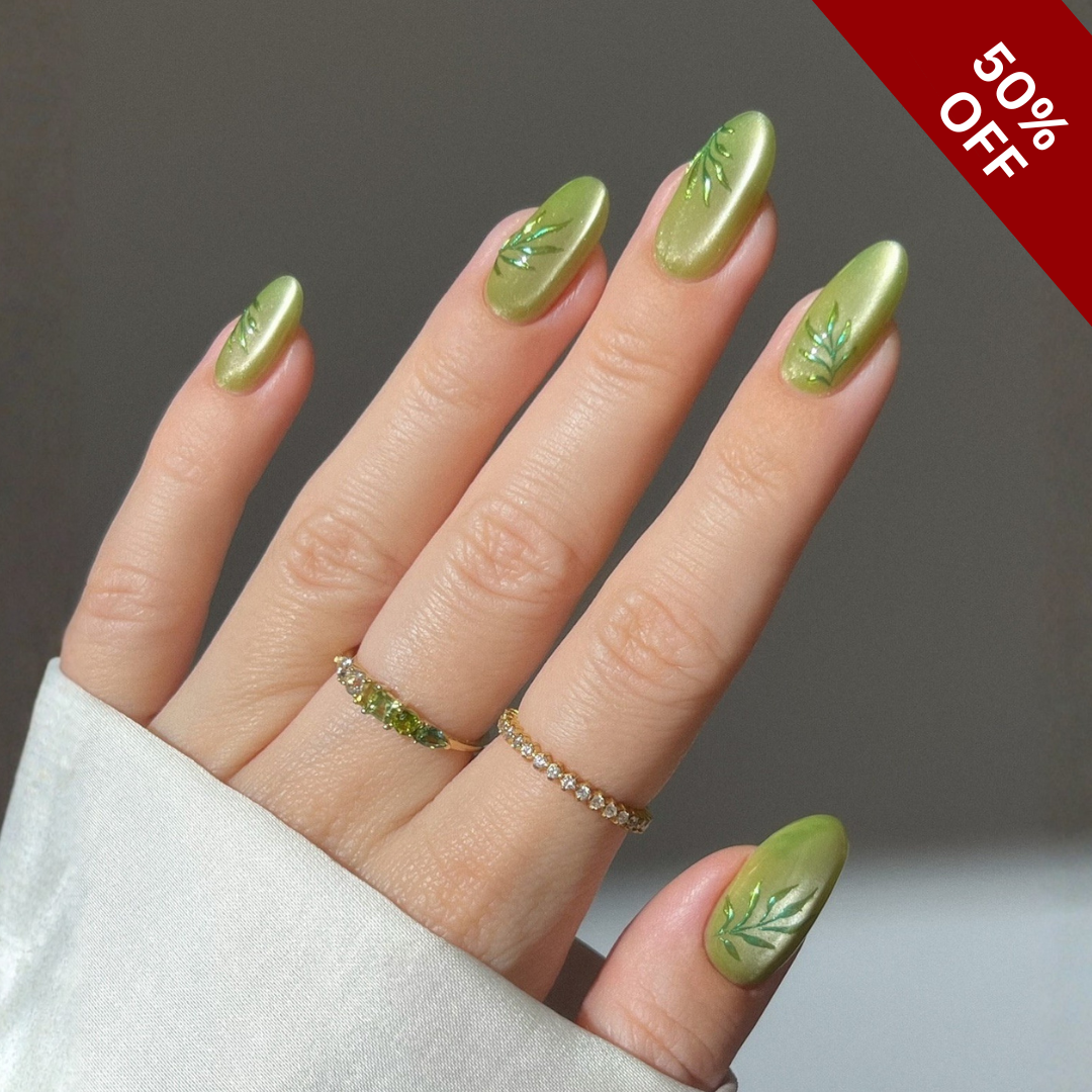 Celestial Petals press-on nails - image 7 of 11, cat-eye velvet almond
