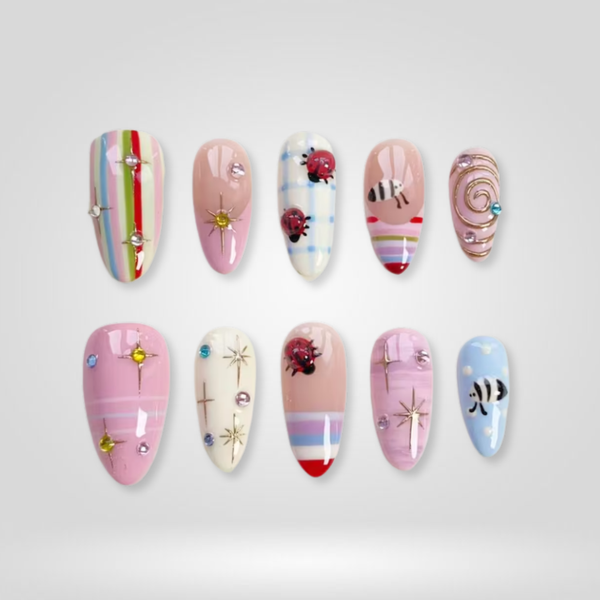 Starry Bug | Butter Yellow Almond Press-Ons press-on nail set