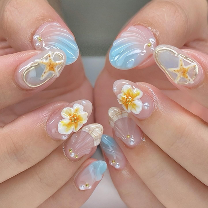 Coastal Bloom press-on nails - image 5 of 15, cat-eye velvet almond