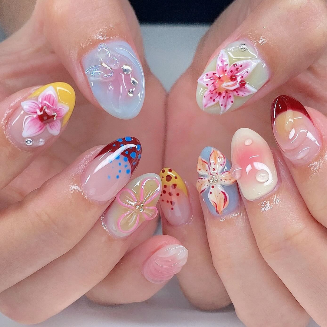 Coastal Bloom press-on nails - image 7 of 15, cat-eye velvet almond
