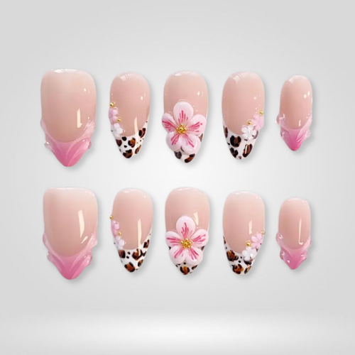 Blossom Wild butter yellow press-on nails - almond shape, front view
