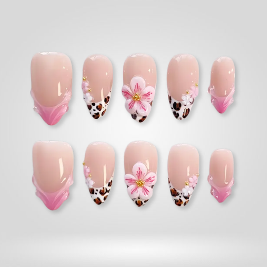 Blossom Wild butter yellow press-on nails - almond shape, front view