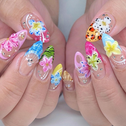 Coastal Bloom press-on nails - image 9 of 15, cat-eye velvet almond