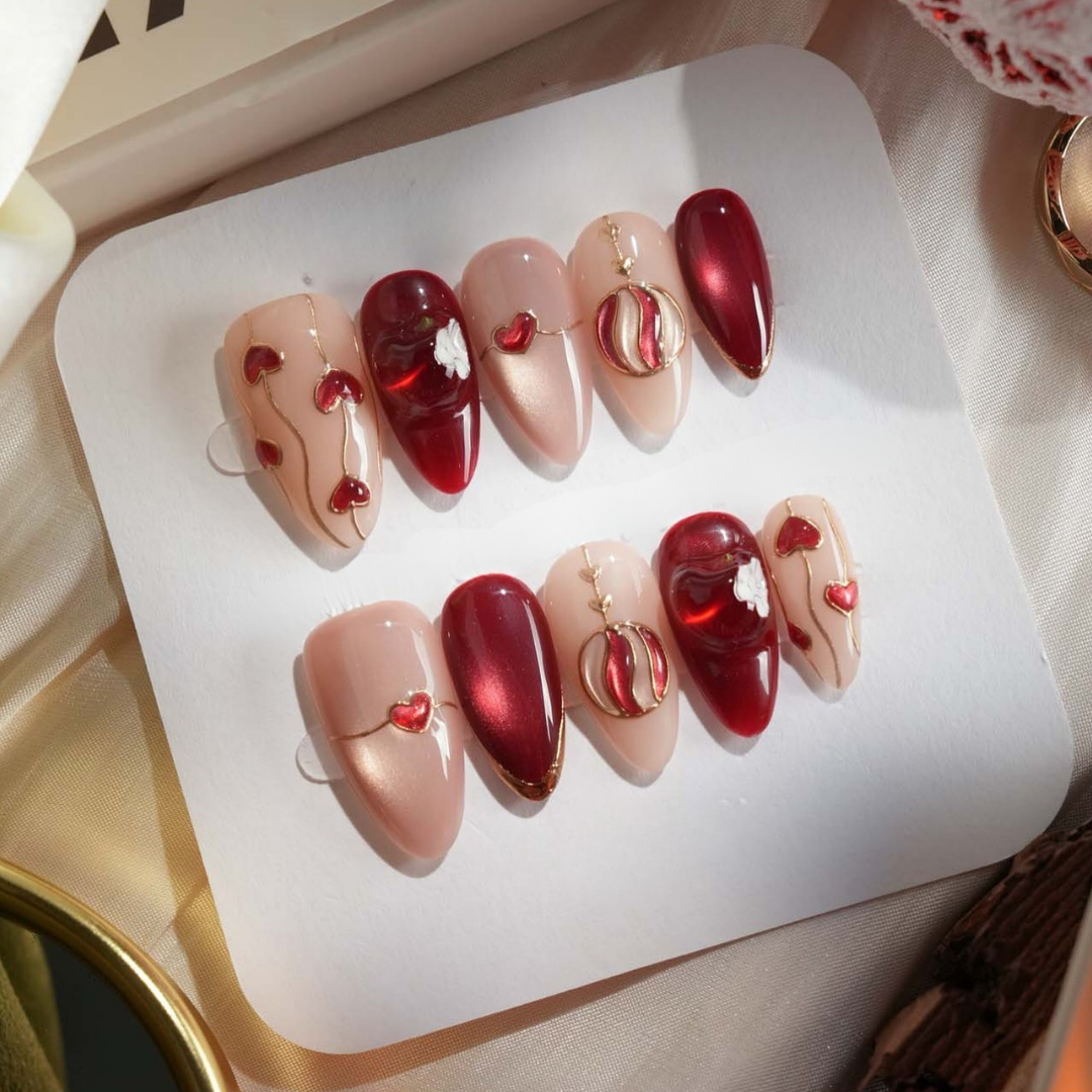 Winter Reverie press-on nails - image 5 of 15, milky cloud dancer almond