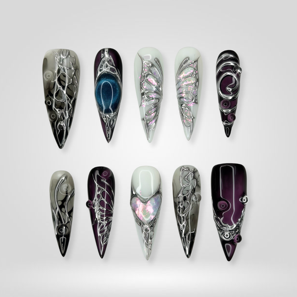 Iridescent Opal | Jelly Glaze Almond Press-Ons press-on nail set