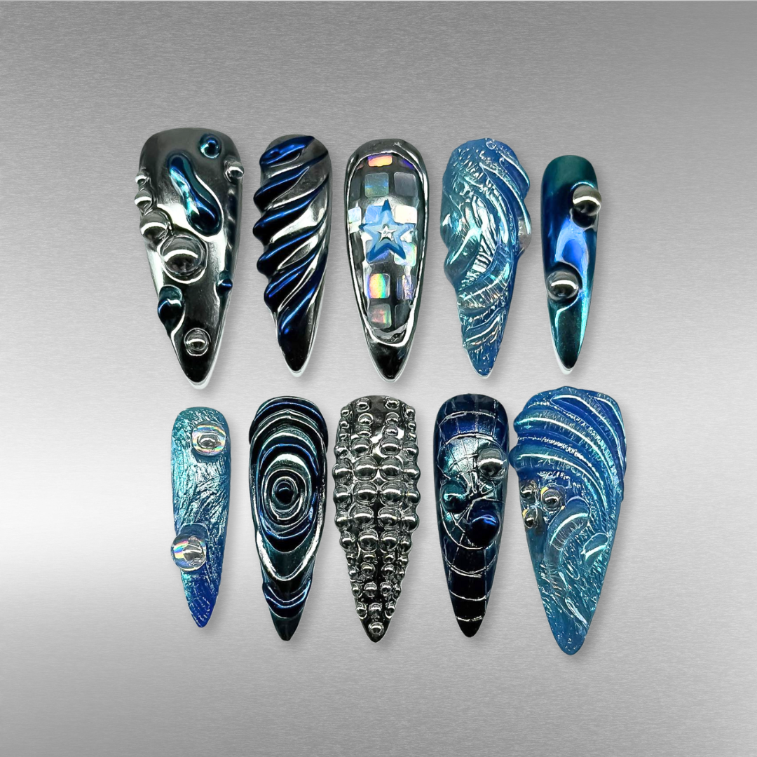 Metallic Vibe press-on nails - image 5 of 15, pearl-shift almond