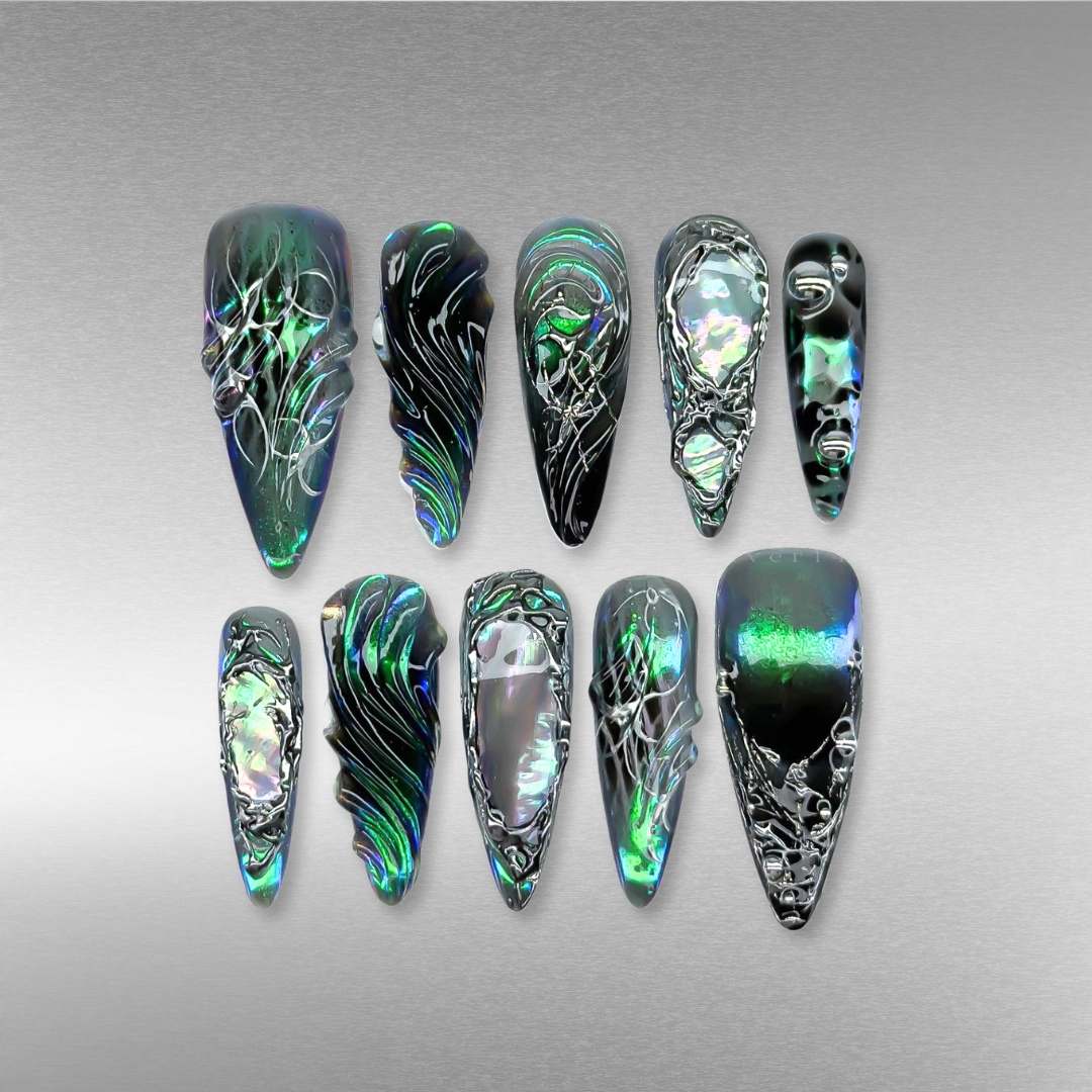 Metallic Vibe press-on nails - image 7 of 15, pearl-shift almond
