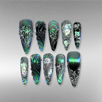 Metallic Vibe press-on nails - image 7 of 15, pearl-shift almond