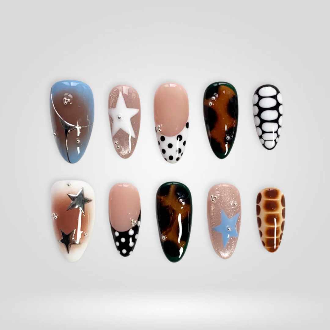 Dot Striped press-on nails - image 10 of 15, polka dot almond