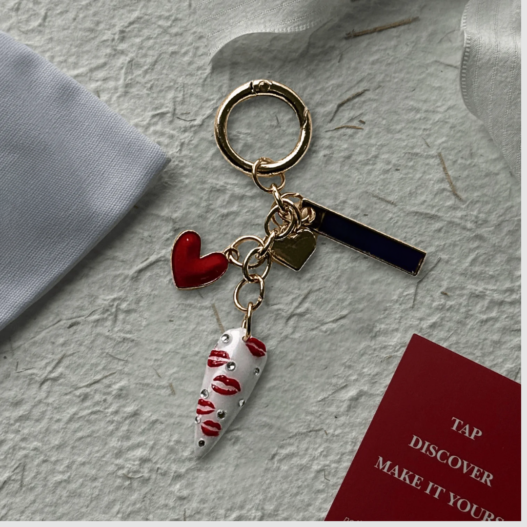 NFC Nail Keychain Bowtie Nail Box accessory - image 3 of 12