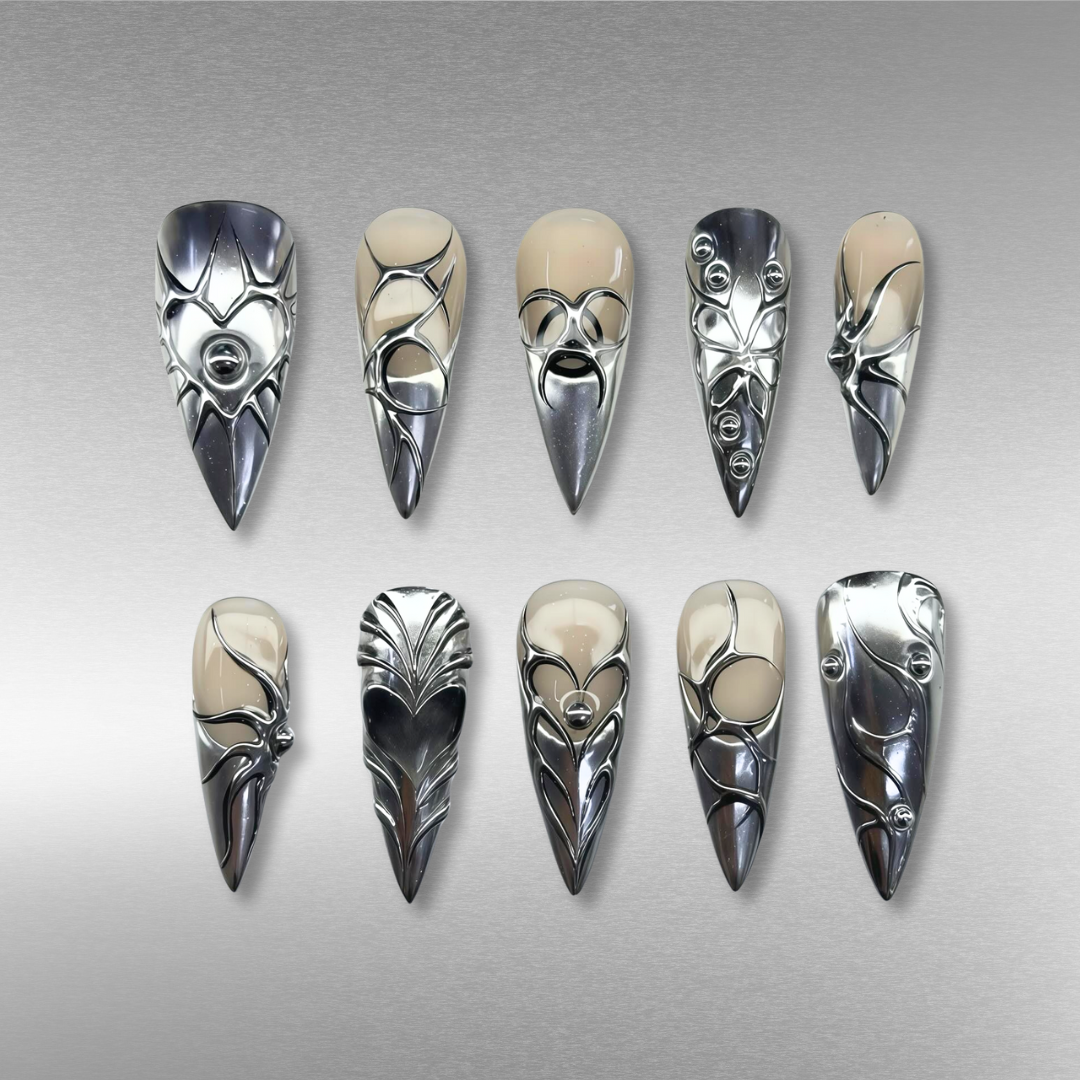 Metallic Vibe press-on nails - image 11 of 15, pearl-shift almond
