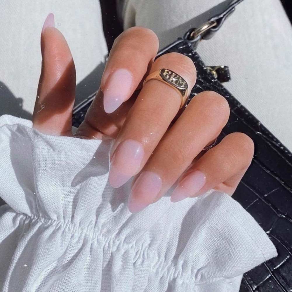 Cloud 9 jelly glaze press-on nails - almond shape, front view