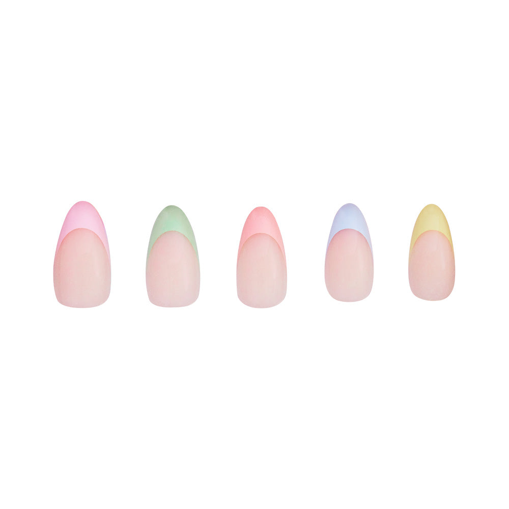 Confetti press-on nail set - XS to L sizing, french tip design